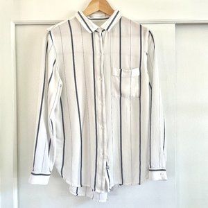 Rails Aly Stripe Button Down Shirt in White Indigo Stripe